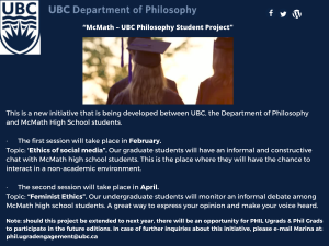 McMath – UBC Philosophy Student Project
