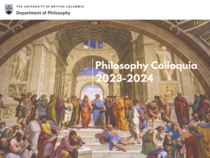 2023/2024 Department of Philosophy Colloquia Speakers List